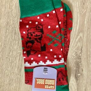 Nintendo Super Mario Red and Green Socks